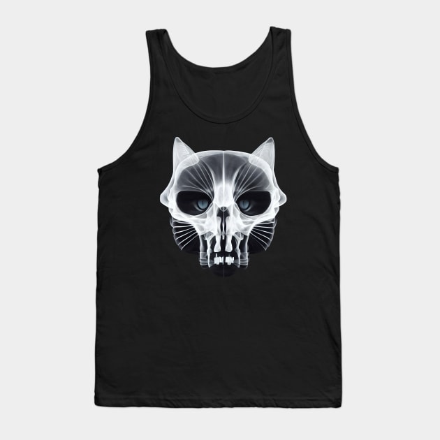 Skeleton of a cat skull in x-rays. Tank Top by RulizGi